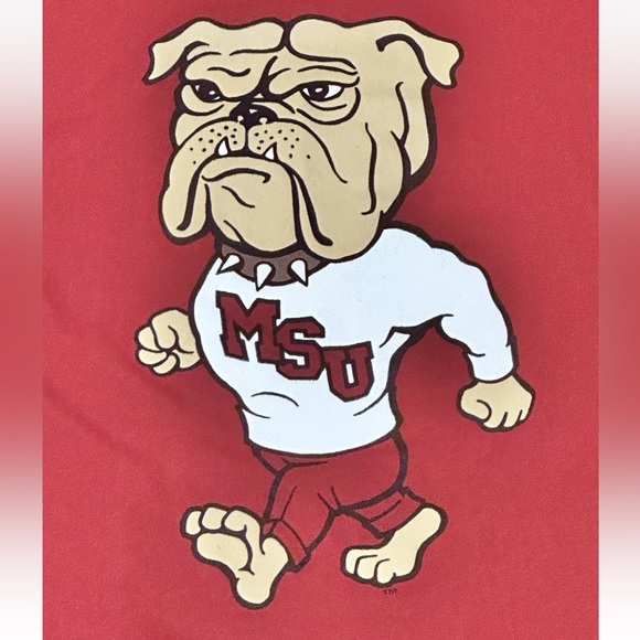 Vintage Mississippi State Bulldogs MSU 3/4 Sleeve Shirt Single Stitch Bully NCAA - Picture 6 of 9